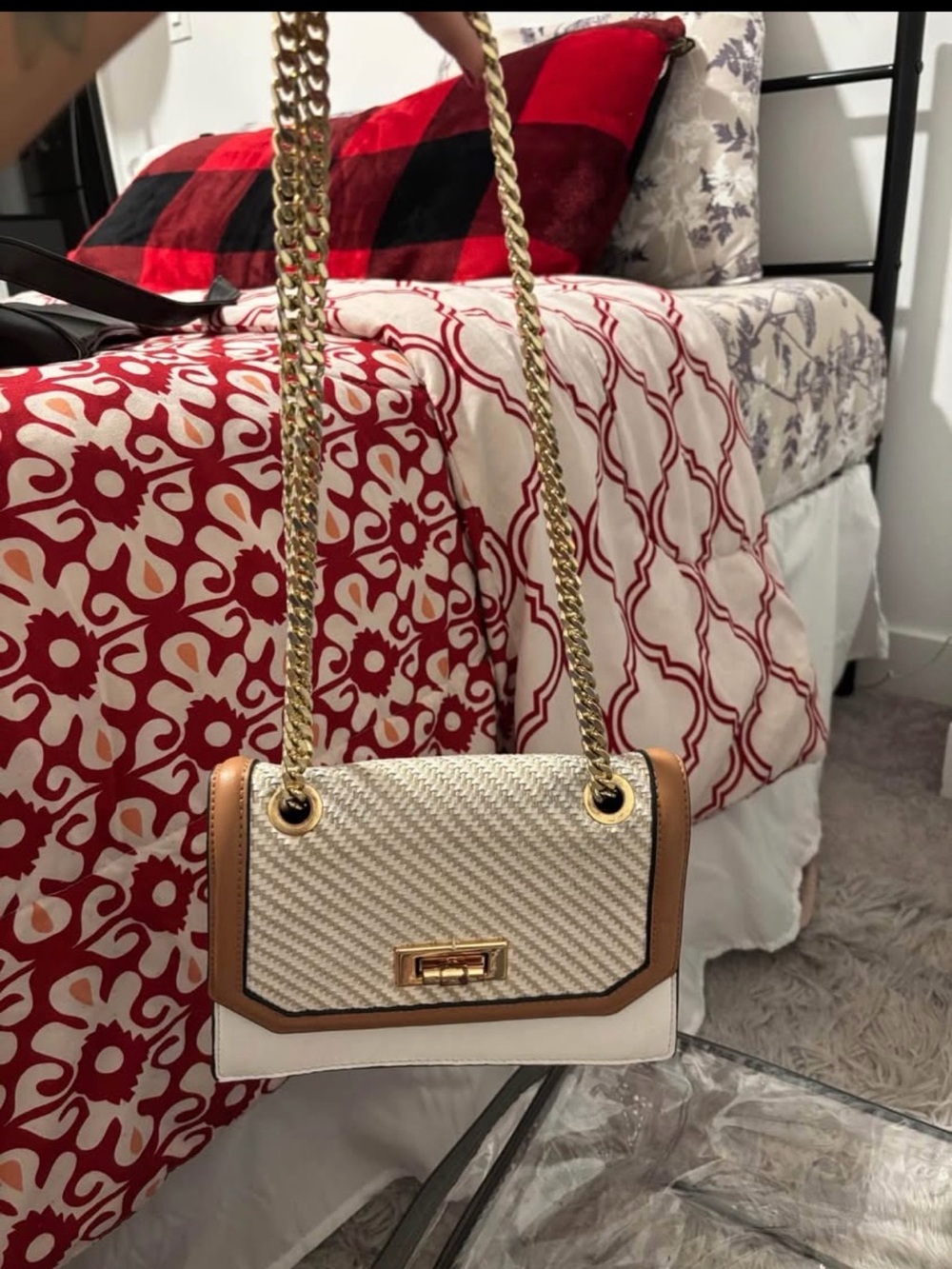 kate spade Black, Pink and White Striped Satchel - Picture 4 of 6